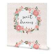 sweet dreams blanket cute girls sweet florals flowers blush nursery baby