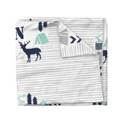 little man blanket kids boys nursery baby grey mint blue