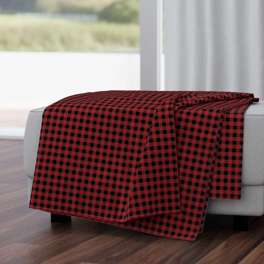 Tiny Buffalo Check Flannel Red Black