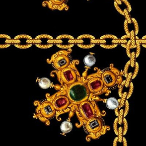 crosses crucifixes gold chains pearls gems jewels ruby rubies Sapphire Onyx Obsidian baroque gaudy jewelry neoclassical Victorian jewellery precious stones vintage retro antiques rococo     Chanel inspired