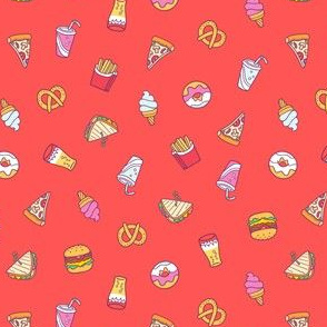 Fast food cartoon pattern