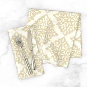 Modern Damask in Gold and Cream