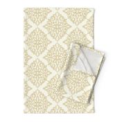 Modern Damask in Gold and Cream