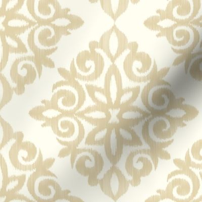 Modern Damask in Gold and Cream