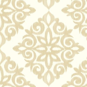 Modern Damask in Gold and Cream