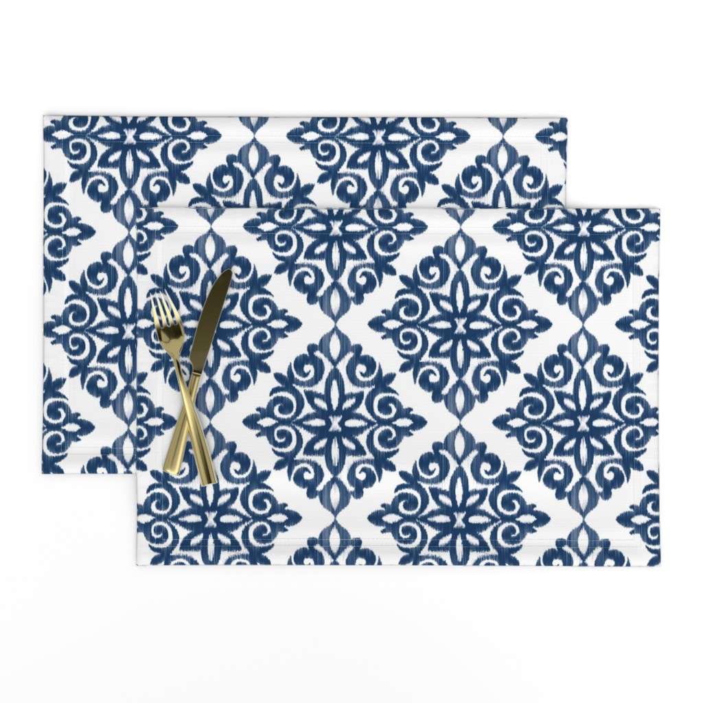 Modern Damask in Navy