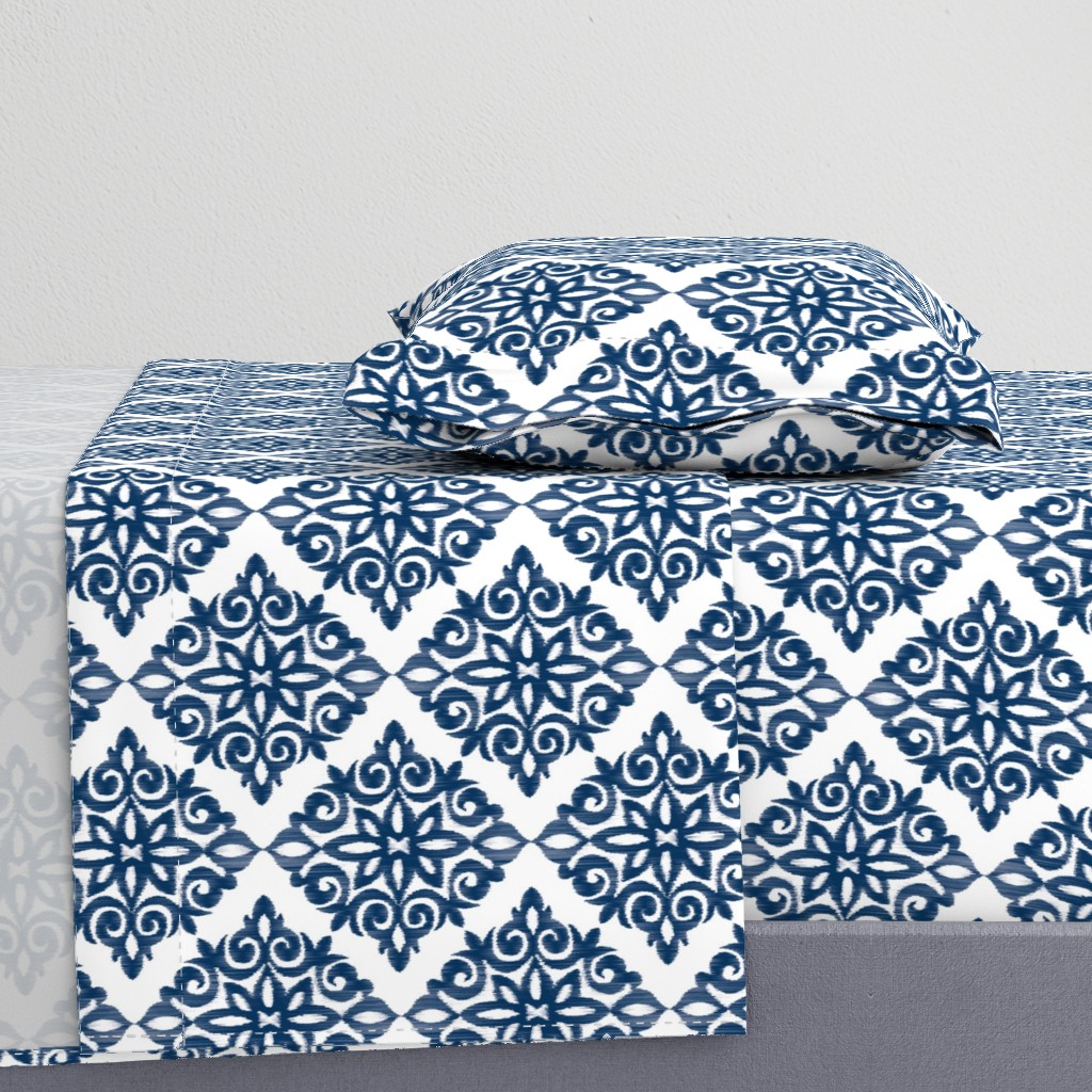 Modern Damask in Navy