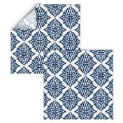 Modern Damask in Navy