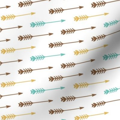 Little Arrows // Gold, Teal, Brown // Diagonal