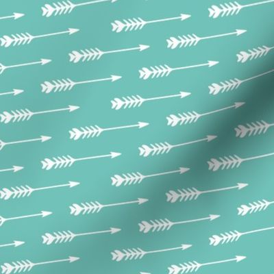 Little Arrows on Light Teal // Diagonal