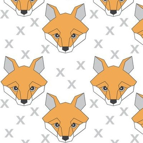 Geometric fox-on-white