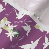 Happy Easter Doves cactus purple