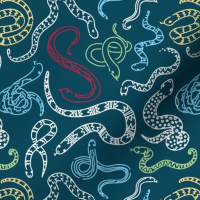 Snake Outlines - Teal