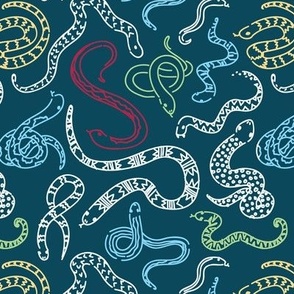 Snake Outlines - Teal