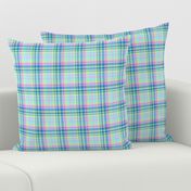 Medium - Pastel Plaid in Aqua, Powdery Baby  Blue, Minty Green and Pink