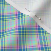 Medium - Pastel Plaid on the Diagonal in Aqua, Powdery Baby  Blue, Minty Green and Pink