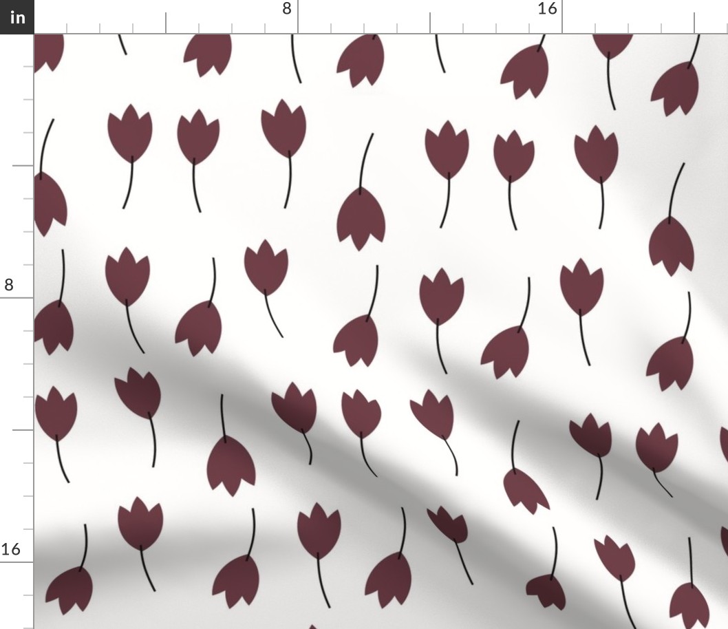 Tulips - burgundy on white flowers red wine floral Spring 