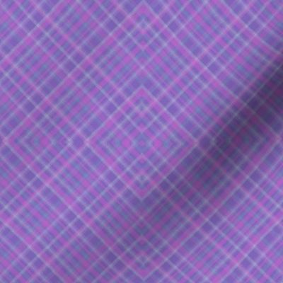 Geometric Plaid Matrix in Periwinkle Purple with Pink and Teal