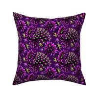 Cactus Floral - Purple/Black-Green