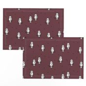 Owls - geometric burgundy red wine woodland animals birds || by sunny afternoon