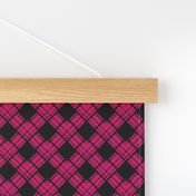 Medium - Woven Ribbon Trellis on the Diagonal in Black and Pink