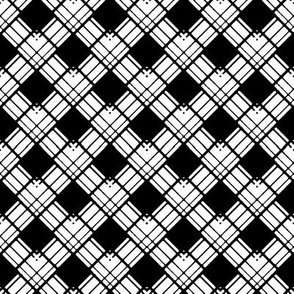 Medium - Woven Ribbon Trellis in Black and White