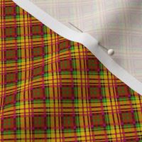 Small -  Colorful Summer Plaid on the Diagonal in Green - Orange - Red - Yellow - Pink