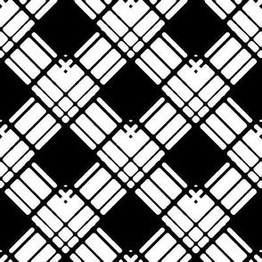 Large -Woven Ribbon Trellis in Black and White