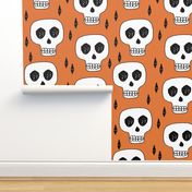 skull // skulls orange creepy scary kooky october halloween cute