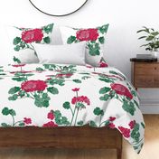 Pink Geraniums (Large Pattern)