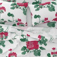 Pink Geraniums (Large Pattern)