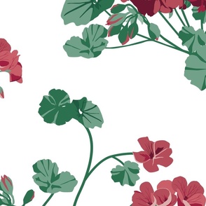 Mauve Geraniums (Large Pattern)