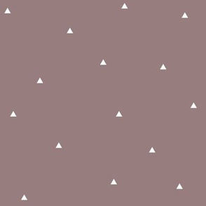 Tiny triangles - white on mauve geometric smokey pink || by sunny afternoon