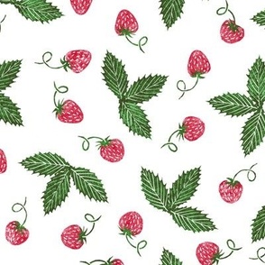 Christmascolors strawberries on white