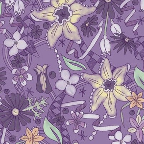 Daffies And Daisies D Purple