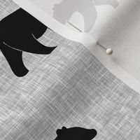 bear on light grey linen (large scale) || the lumberjack collection