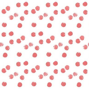 Painterly Watermelon - Pink and Black Scatter Dots 