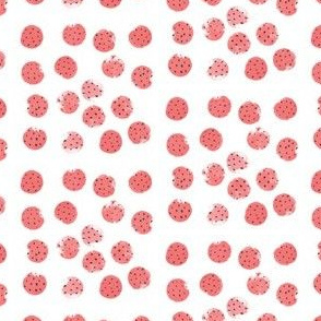 Painterly Watermelon - Scattered Pink Black Dots Small 