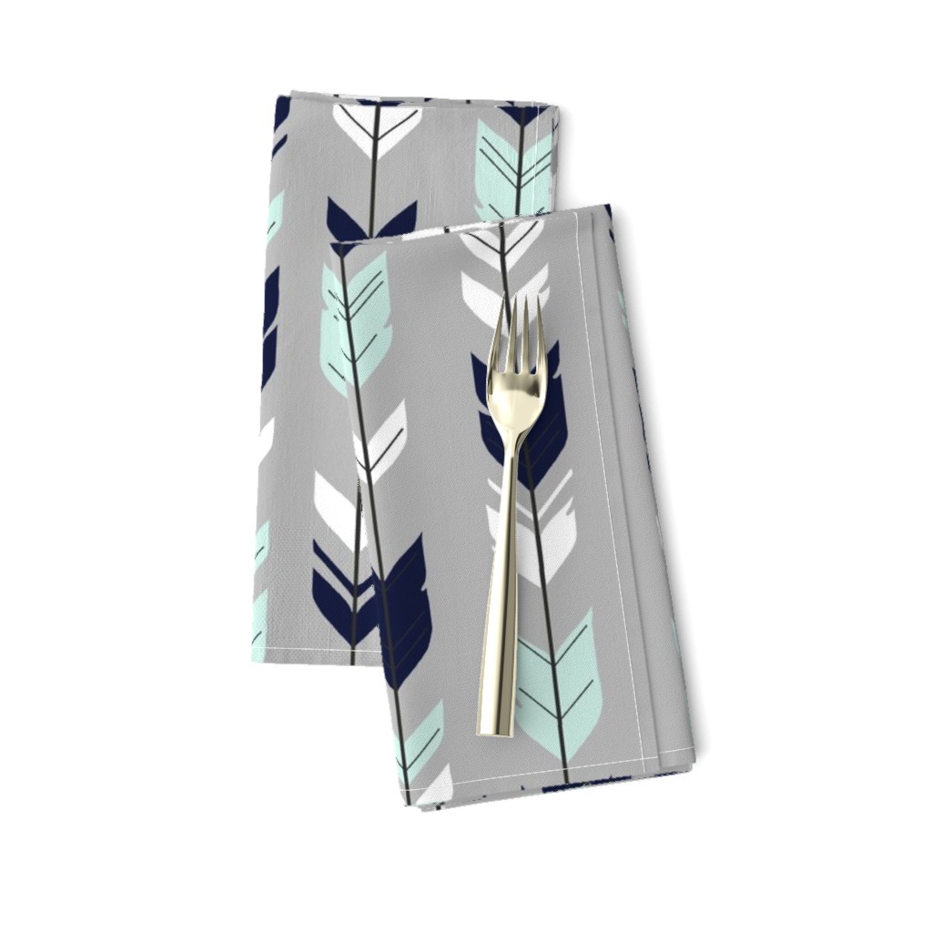 Arrow Feather - Evenstar - gray, navy, mint, white