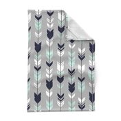 Arrow Feather - Evenstar - gray, navy, mint, white