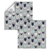 Arrow Feather - Evenstar - gray, navy, mint, white