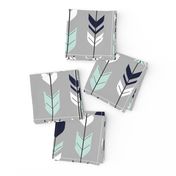 Arrow Feather - Evenstar - gray, navy, mint, white