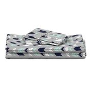 Arrow Feather - Evenstar - gray, navy, mint, white