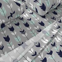 Arrow Feather - Evenstar - gray, navy, mint, white