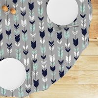 Arrow Feather - Evenstar - gray, navy, mint, white