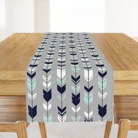 Arrow Feather - Evenstar - gray, navy, mint, white