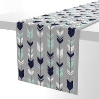 Arrow Feather - Evenstar - gray, navy, mint, white