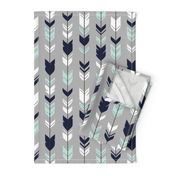 Arrow Feather - Evenstar - gray, navy, mint, white