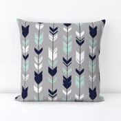 Arrow Feather - Evenstar - gray, navy, mint, white