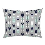 Arrow Feather - Evenstar - gray, navy, mint, white